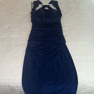 Blue midi cocktail dress